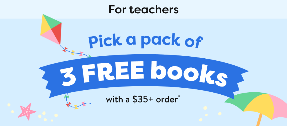 Pick a pack of 3 books with a $35 order